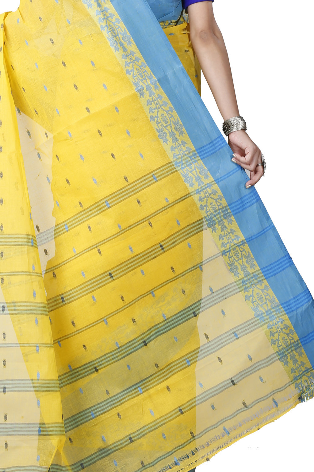 Yellow Pure Cotton Apurva Tant Saree (1064)